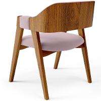 Kit 02 Cadeiras Para Sala De Jantar E Estar Living Estofada Suran L02 Suede Rosê - Lyam - 5