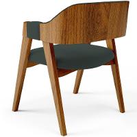 Kit 02 Cadeiras Para Sala De Jantar E Estar Living Estofada Suran L02 Suede Verde Musgo - Lyam - 7