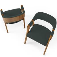 Kit 02 Cadeiras Para Sala De Jantar E Estar Living Estofada Suran L02 Suede Verde Musgo - Lyam - 8