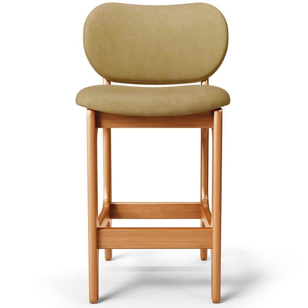 Kit 02 Banquetas Baixa Bar Cozinha E Sala De Jantar Fixa Betta L02 Imbuia Couríssimo Casco Fendi - Lyam Decor - 2