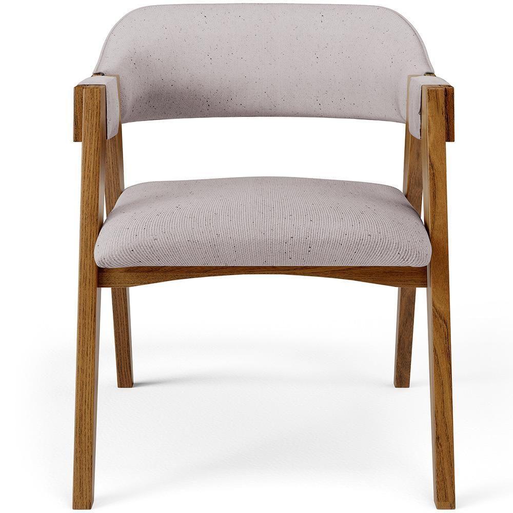 Mesa De Jantar Redonda Cora 120cm Off White M04 Com 04 Cadeiras Living Suran Linho Bege - Lyam - 6