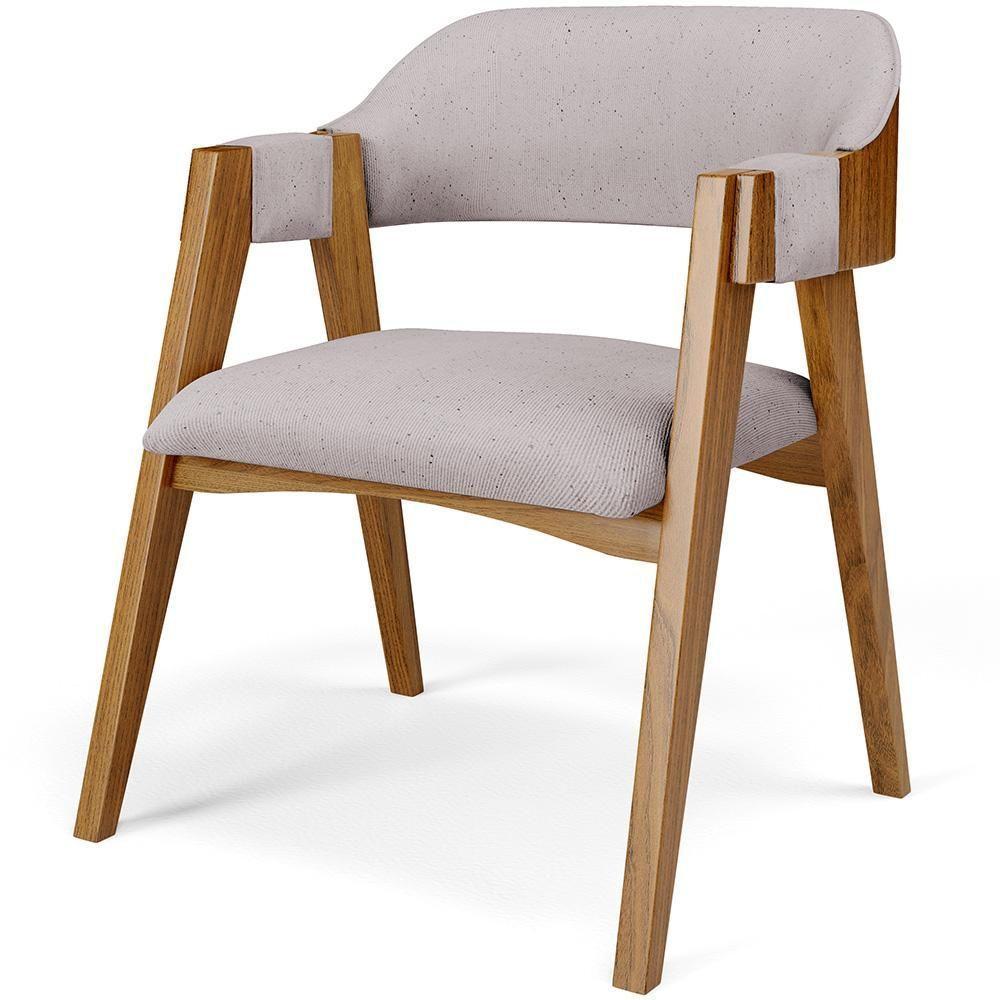 Mesa De Jantar Redonda Cora 120cm Off White M04 Com 04 Cadeiras Living Suran Linho Bege - Lyam - 7