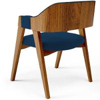 Kit 04 Cadeiras Para Sala De Jantar E Estar Living Estofada Suran L02 Suede Azul Marinho - Lyam - 5