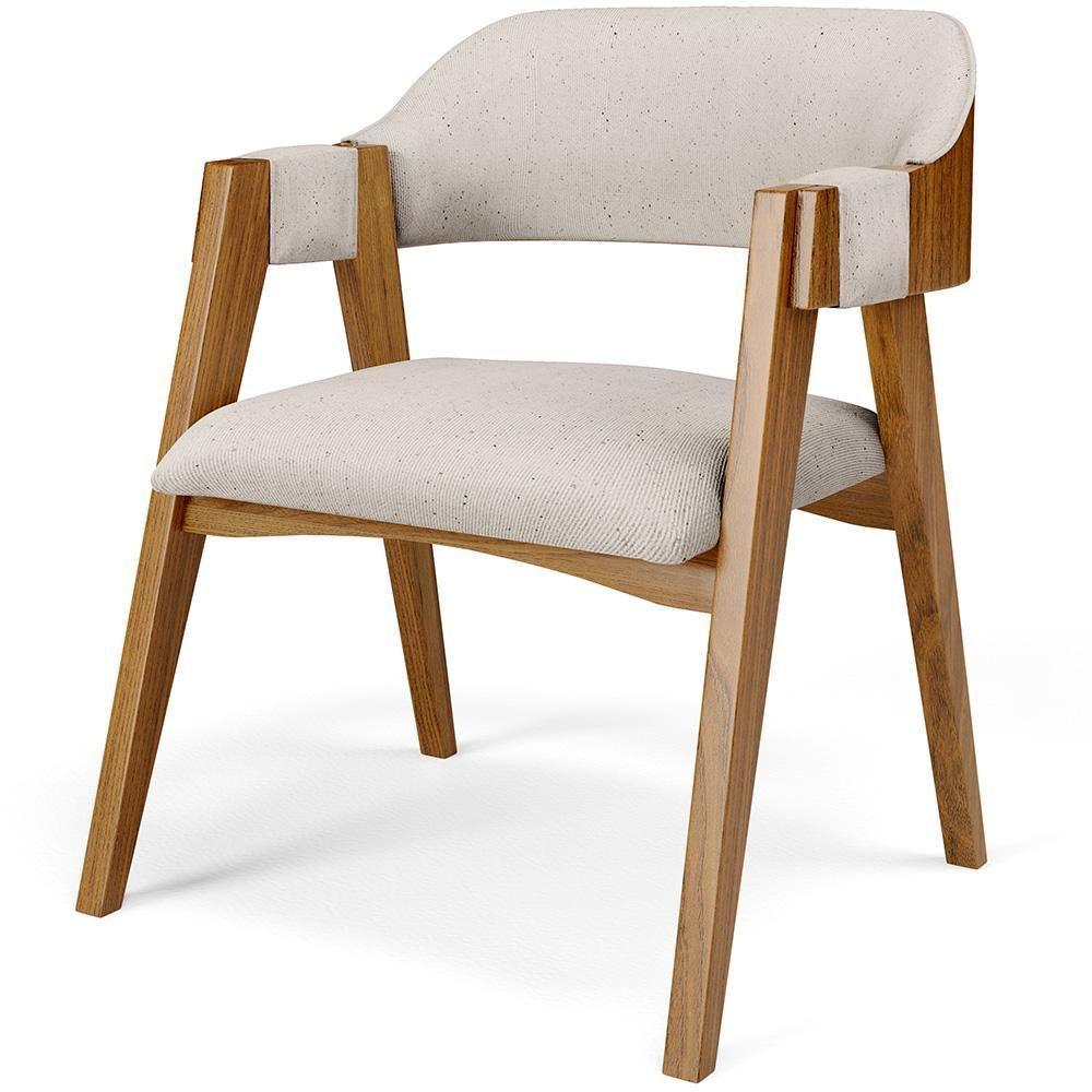 Mesa De Jantar Redonda Cora 120cm Off White M04 Com 04 Cadeiras Living Suran Linho Cru - Lyam - 7