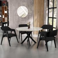 Kit 2 Cadeiras Sala De Jantar Estar Living Estofada Suran L02 Preto Suede Preto - Lyam Decor - 8