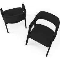 Kit 2 Cadeiras Sala De Jantar Estar Living Estofada Suran L02 Preto Suede Preto - Lyam Decor - 9