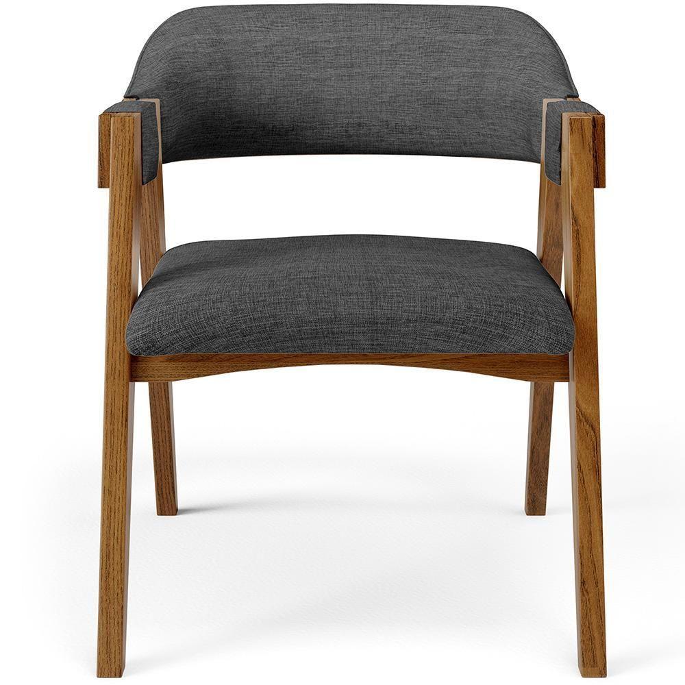 Mesa De Jantar Redonda Cora 120cm Off White M04 Com 04 Cadeiras Living Suran Linho Cinza Escuro - Lyam - 6