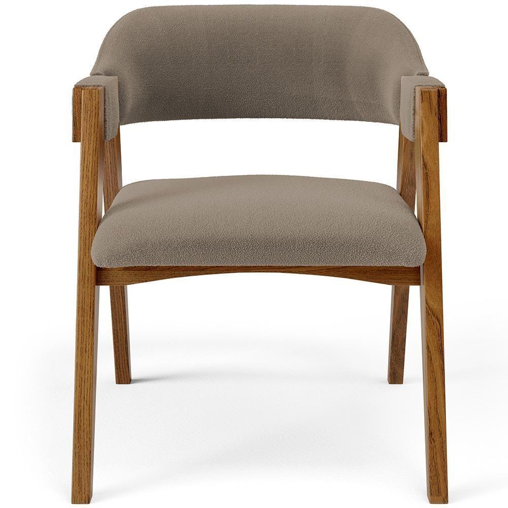 Kit 02 Cadeiras Para Sala De Jantar E Estar Living Estofada Suran L02 Bouclê Bege - Lyam - 4