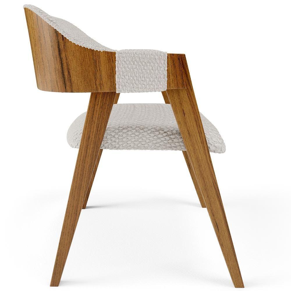 Mesa De Jantar Redonda Cora 120cm Off White M04 Com 04 Cadeiras Living Suran Bouclê Cru - Lyam - 4