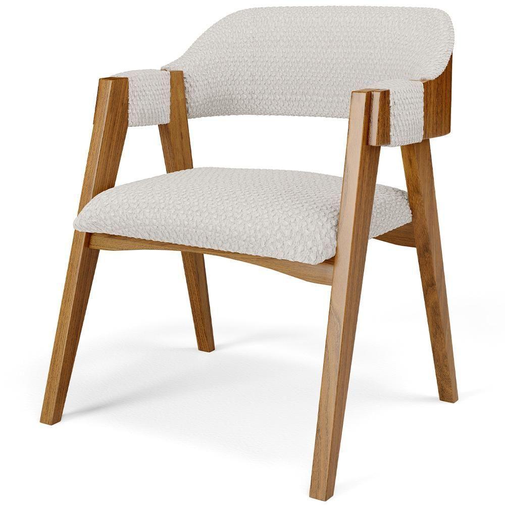 Mesa De Jantar Redonda Cora 120cm Off White M04 Com 04 Cadeiras Living Suran Bouclê Cru - Lyam - 9