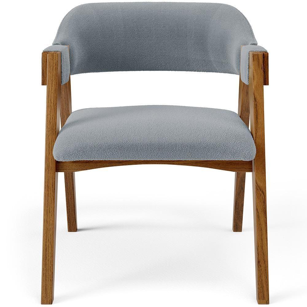 Mesa De Jantar Redonda Cora 120cm Off White M04 Com 04 Cadeiras Living Suran Bouclê Cinza - Lyam - 6