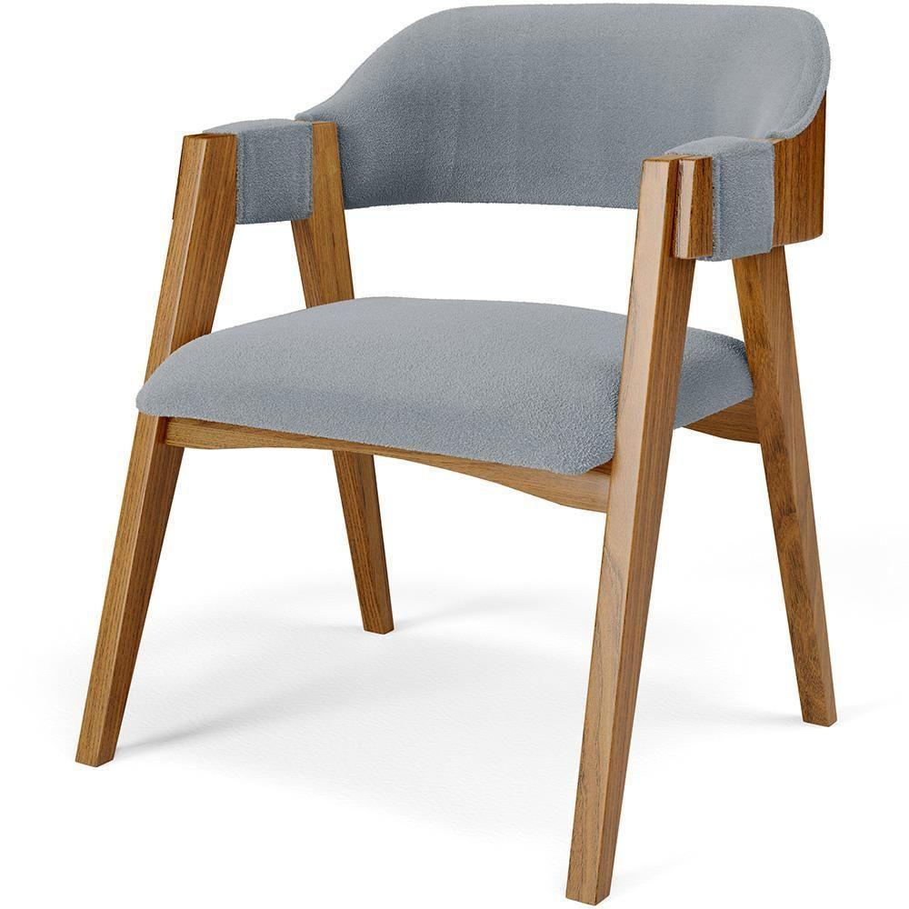 Mesa De Jantar Redonda Cora 120cm Off White M04 Com 04 Cadeiras Living Suran Bouclê Cinza - Lyam - 7