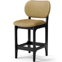 Kit 04 Banquetas Baixa Bar Cozinha E Sala De Jantar Fixa Betta L02 Preto Couríssimo Casco Fendi - Lyam Decor - 2