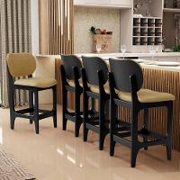 Kit 04 Banquetas Baixa Bar Cozinha E Sala De Jantar Fixa Betta L02 Preto Couríssimo Casco Fendi - Lyam Decor - 6