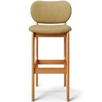 Kit 05 Banquetas Alta Para Cozinha Madeira Fixa Betta L02 Imbuia Couríssimo Fendi - Lyam Decor - 3