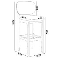 Kit 05 Banquetas Alta Para Cozinha Madeira Fixa Betta L02 Imbuia Couríssimo Fendi - Lyam Decor