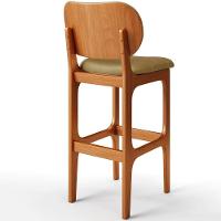 Kit 05 Banquetas Alta Para Cozinha Madeira Fixa Betta L02 Imbuia Couríssimo Fendi - Lyam Decor - 5