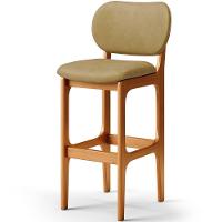 Kit 05 Banquetas Alta Para Cozinha Madeira Fixa Betta L02 Imbuia Couríssimo Fendi - Lyam Decor - 6