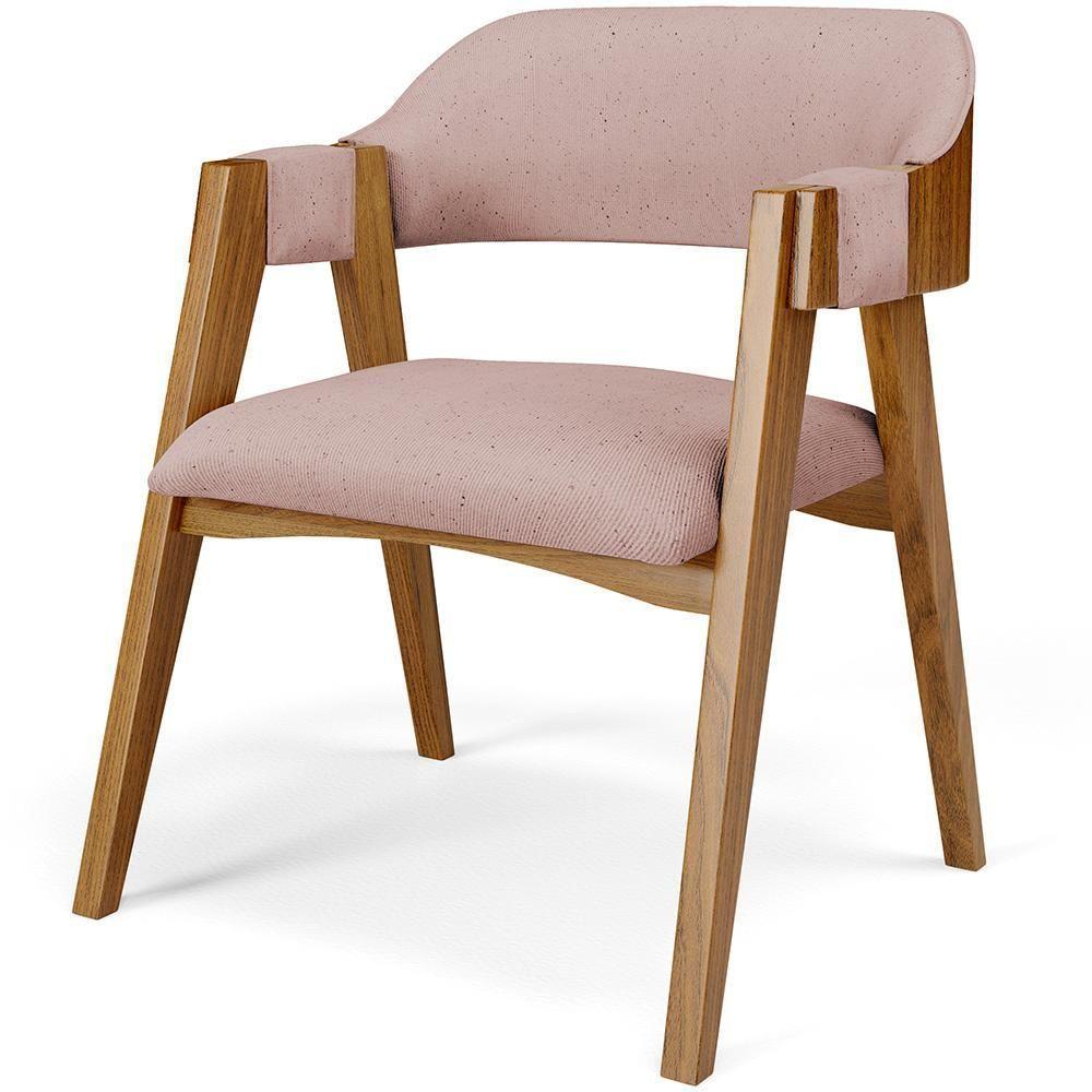 Mesa De Jantar Redonda Cora 120cm Off White M04 Com 04 Cadeiras Living Suran Linho Rosê - Lyam - 7