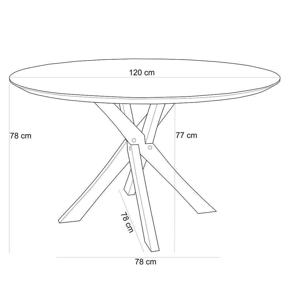 Mesa De Jantar Redonda Cora 120cm Off White M04 Com 04 Cadeiras Living Suran Bouclê Creme - Lyam - 4