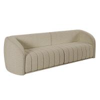 Kit Sofá 5 Lugares Para Sala De Estar 332 Cm Com 01 Poltrona Lazio M03 Bouclê Bege - Lyam Decor - 5