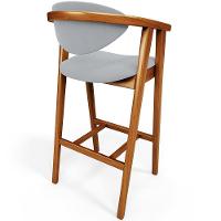 Kit 04 Banquetas Alta Para Cozinha Bancada Bar Sala De Jantar Fixa Cecília L02 Suede Cinza - Lyam - 5