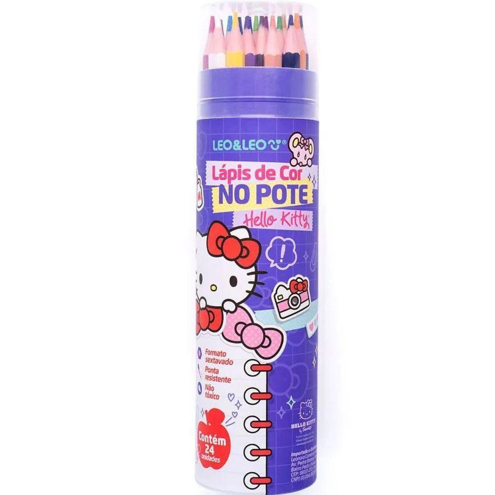 Lapis De Cor No Pote Hello Kitty - 24 Cores - Leo & Leo - 5