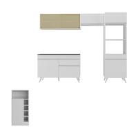 Armário De Cozinha Modulado Com Bancada Americana Multimóveis Mp2209 Branco Branco - 2