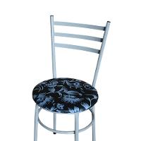 Conjunto 4 Cadeiras Epoxi Cinza Para Cozinha Assento Estampado Cor:floral Preto - 2