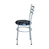 Conjunto 4 Cadeiras Epoxi Cinza Para Cozinha Assento Estampado Cor:floral Preto - 3