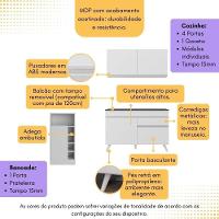 Cozinha Compacta Com Bancada Americana 1 Porta Veneza Multimóveis Mp2207 Branco Branco - 6