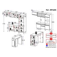 Cozinha Modulada Com Bancada Americana Veneza Multimóveis Mp2208 Preto/dourado Preto/dourado - 5