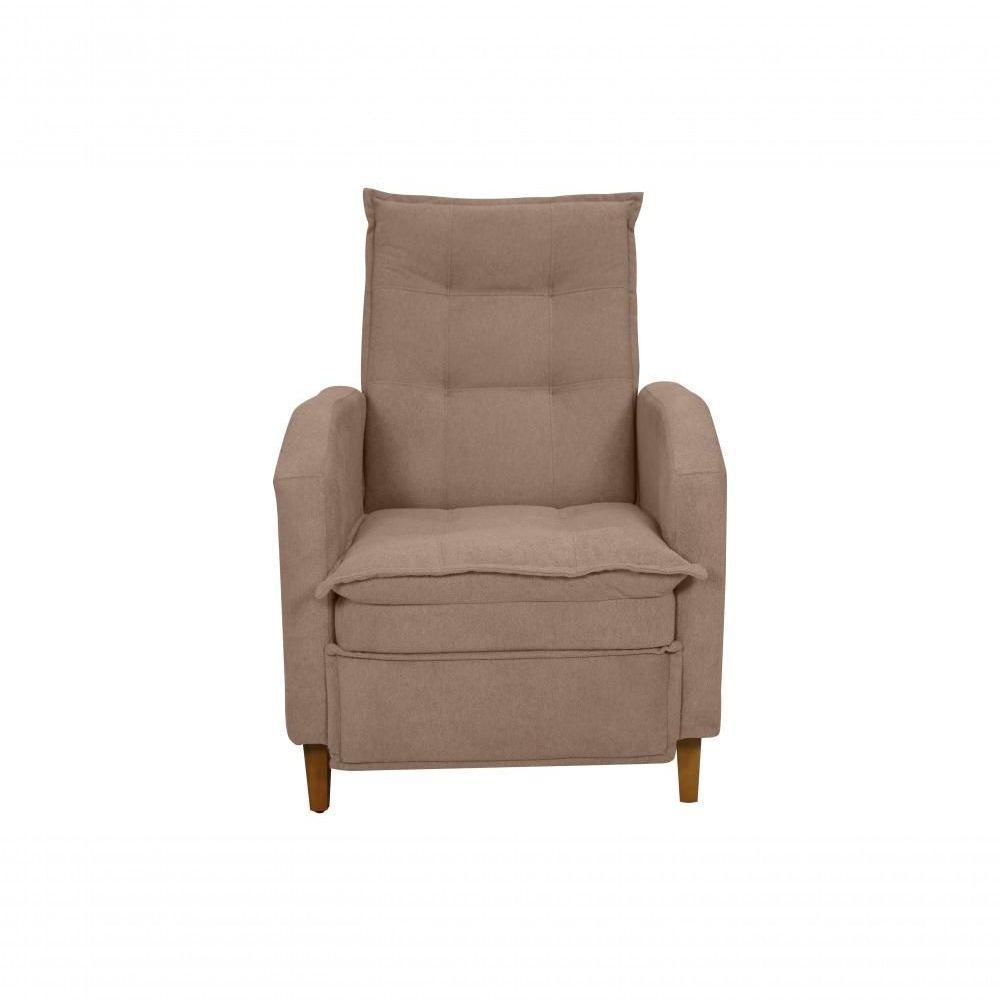 Poltrona Papai Reclinável Sala Mx 65 Yaris Buclê Marrom Matrix - 3