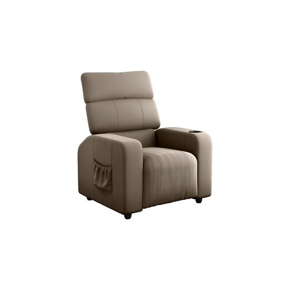 Poltrona Reclinável Sala Cadeira Mx 67 Pulse Veludo Capuccino Matrix - 1