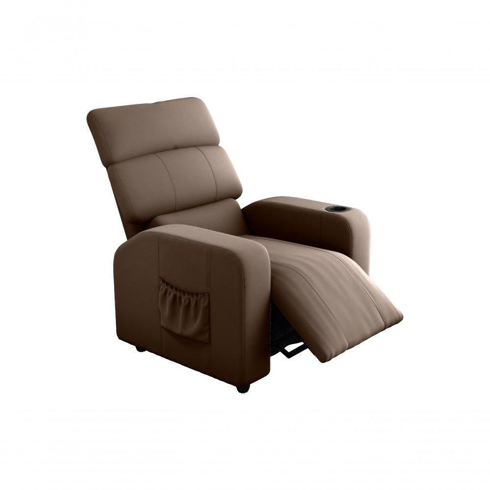 Poltrona Reclinável Sala Cadeira Mx 67 Pulse Veludo Marrom Matrix - 3