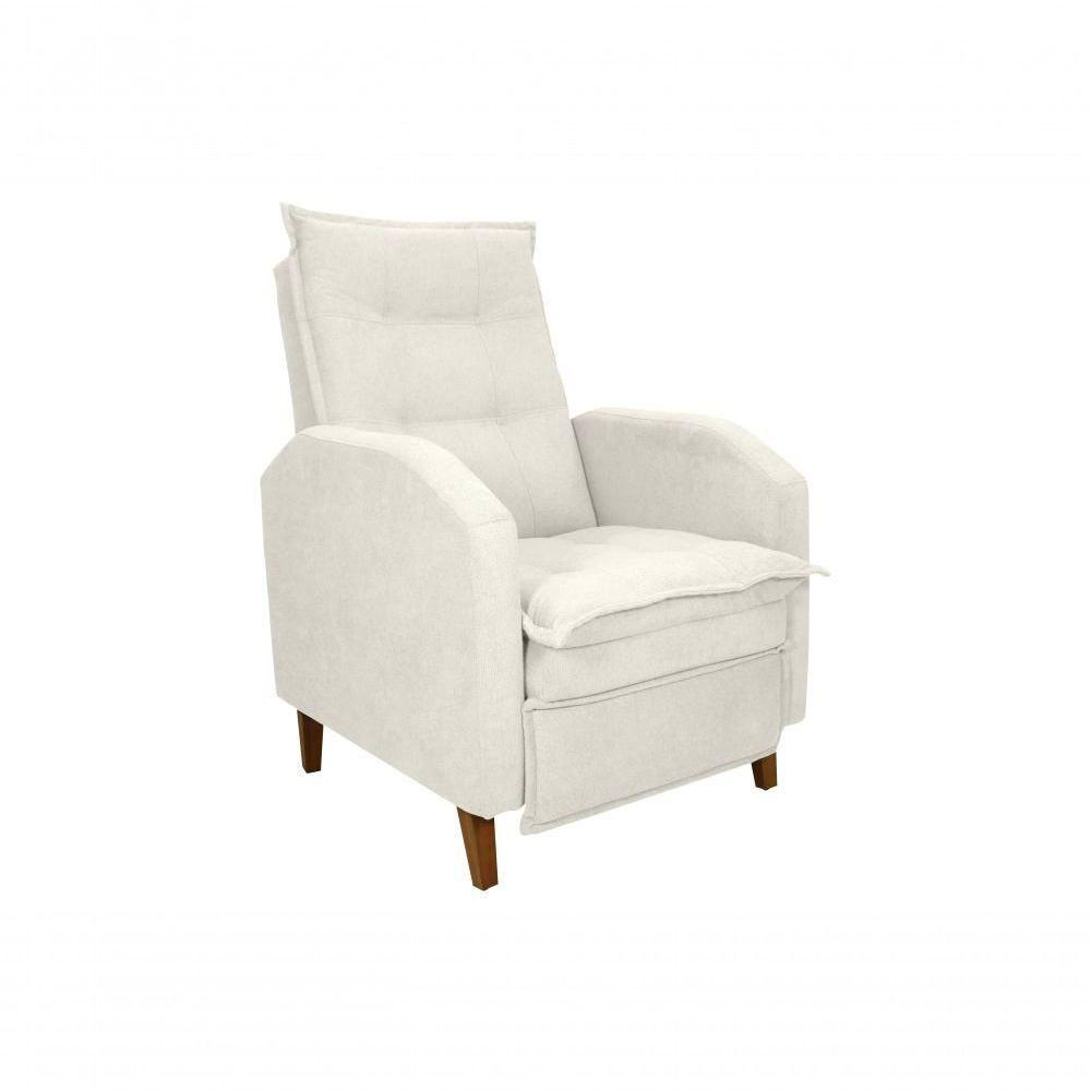 Poltrona Papai Reclinável Sala Mx 65 Yaris Buclê Bege Matrix Original - 1