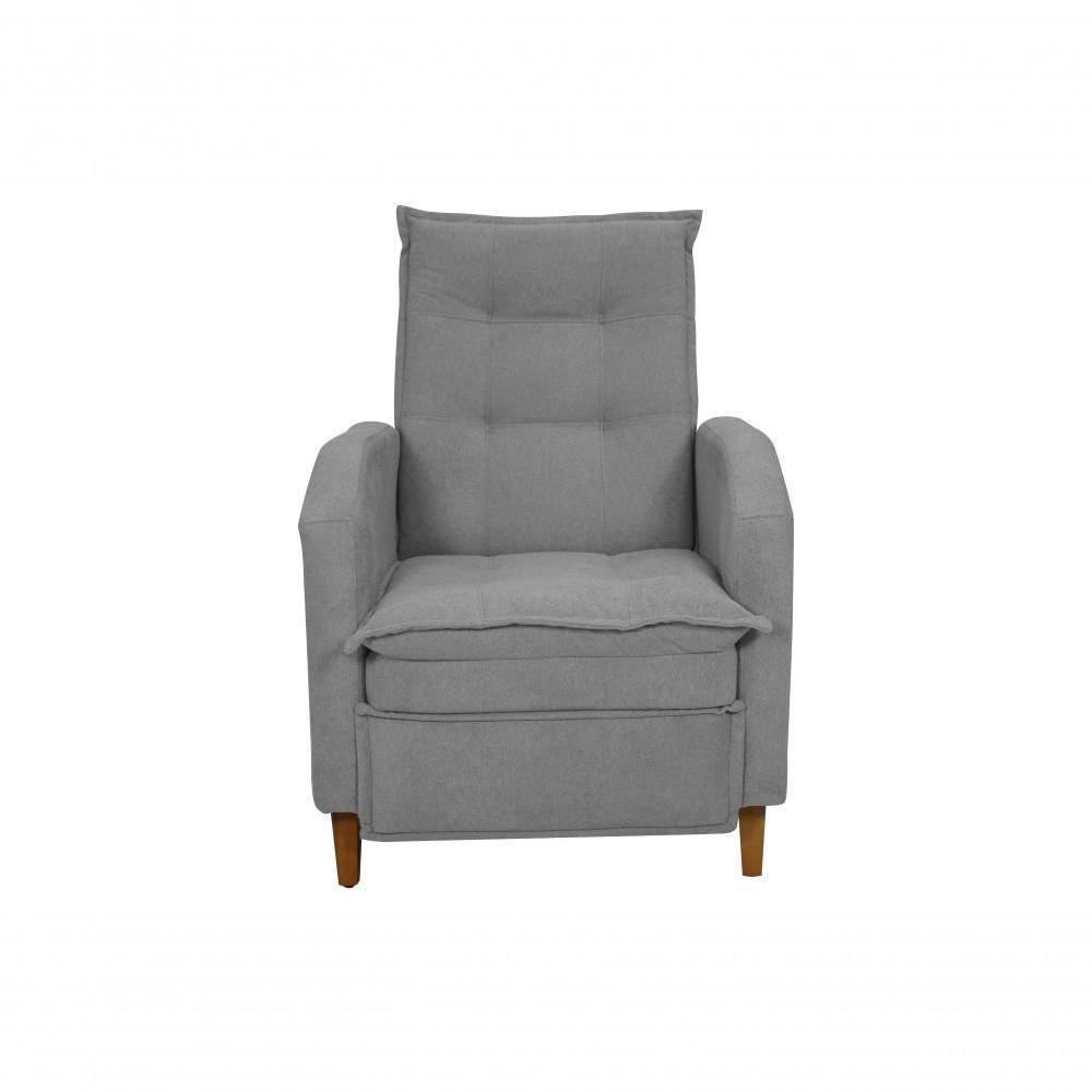 Poltrona Papai Reclinável Sala Mx 65 Yaris Buclê Cinza Matrix Original - 3