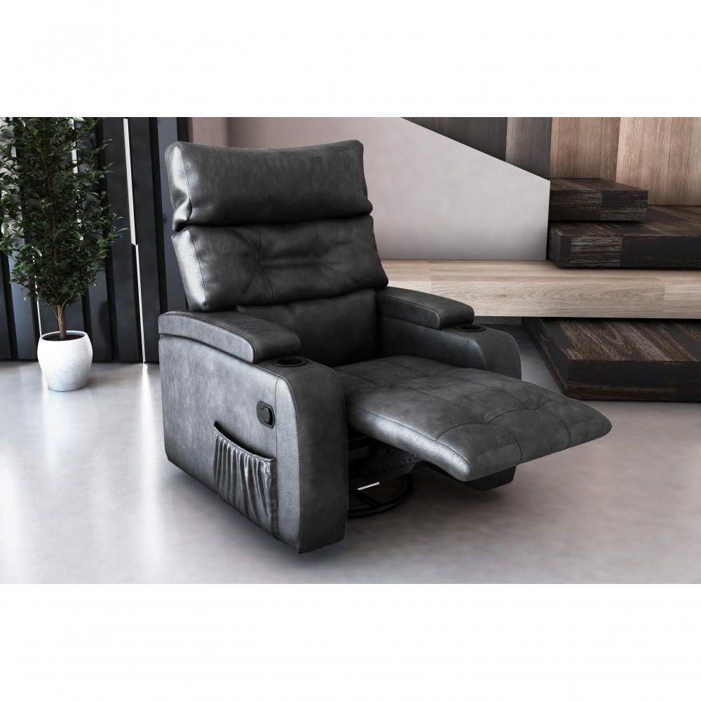 Poltrona Giratório Papai Reclinavel Mx66 Commander Sintetico Preto Matrix - 3