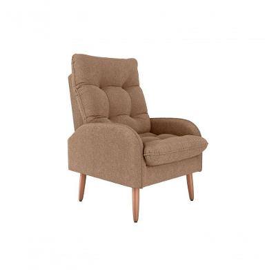 Poltrona Decorativa Nantes Tecido Marrom Matrix