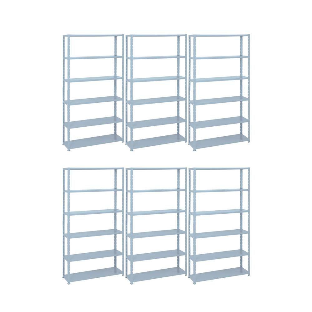 Kit - 6 Estantes Leve De Metal Reforçada 40 Cm 6 Níveis 25kg Por Bandeja - Sa Gôndolas - 1