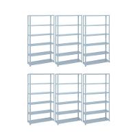 Kit - 6 Estantes Leve De Metal Reforçada 40 Cm 6 Níveis 25kg Por Bandeja - Sa Gôndolas - 1