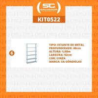 Kit - 6 Estantes Leve De Metal Reforçada 40 Cm 6 Níveis 25kg Por Bandeja - Sa Gôndolas - 3