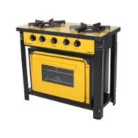 Fogão Industrial Com Forno 2 Bocas Duplas Bravo Br2bf Amarelo - Venâncio - 1
