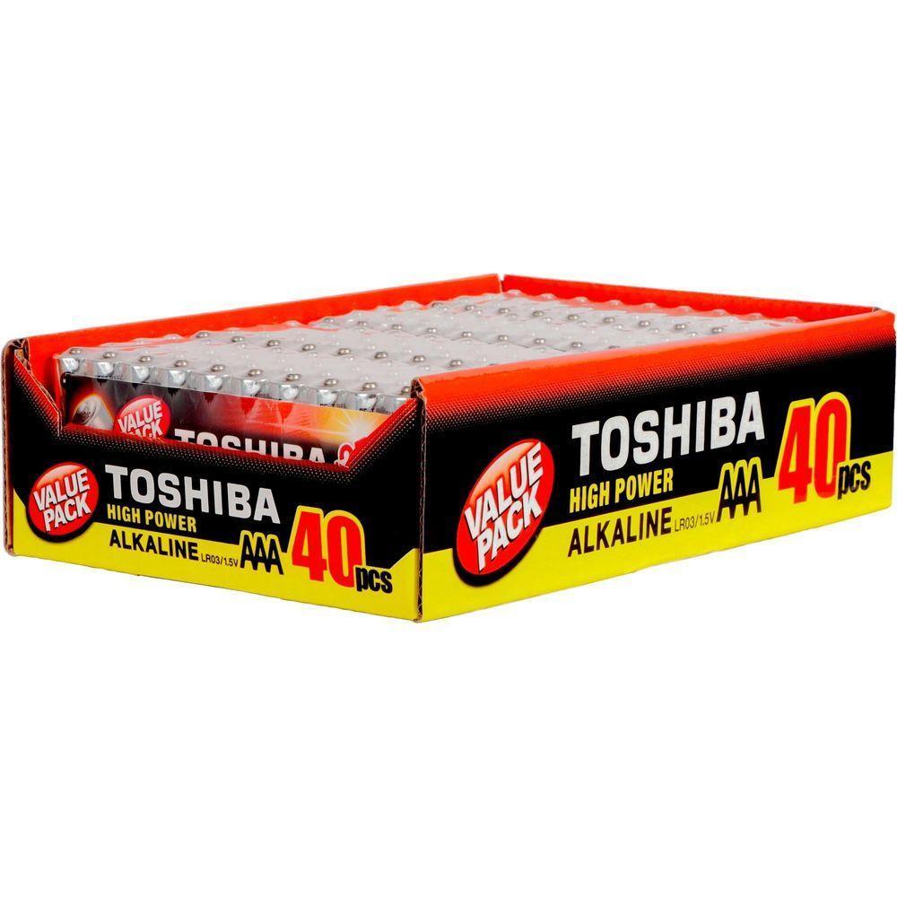 Pilha Alcalina Aaa 1,5v Lr03gcp (c/40 Pilhas) Toshiba - 2