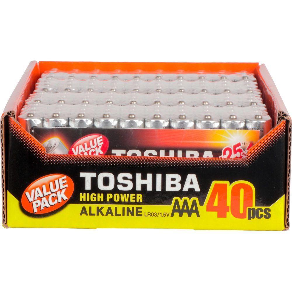 Pilha Alcalina Aaa 1,5v Lr03gcp (c/40 Pilhas) Toshiba - 6