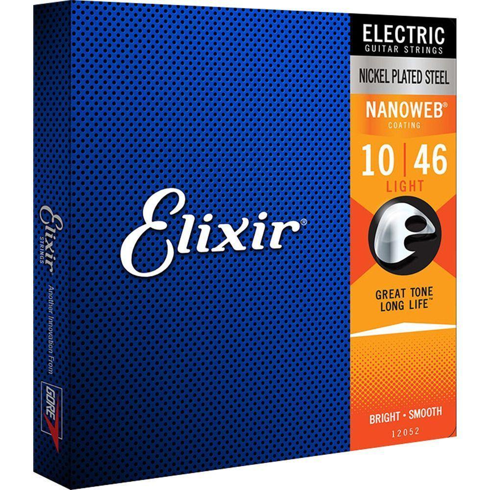 Encordoamento Para Guitarra .010 Light Nanoweb 12052 Elixir - 1
