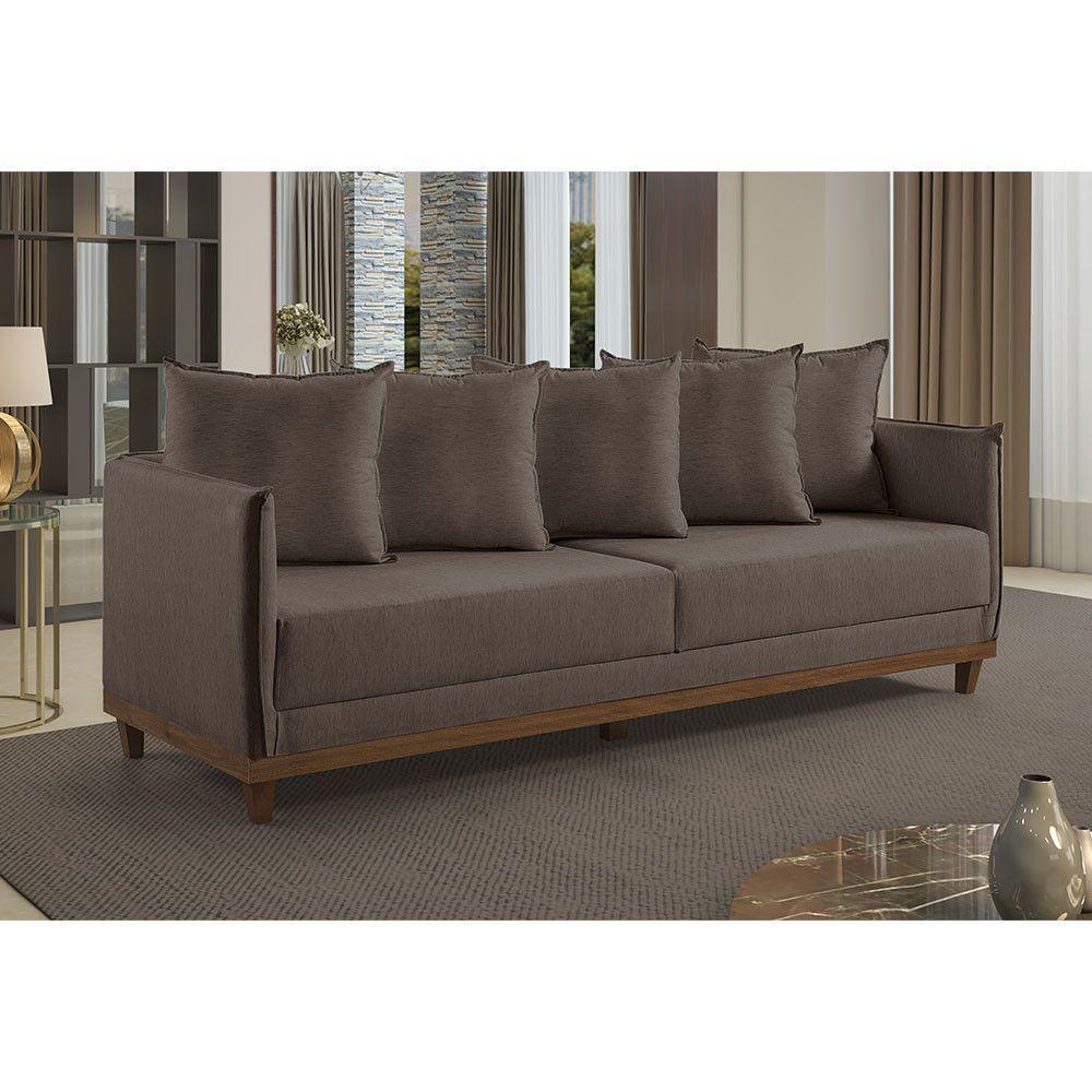 Sofá 4 Lugares Living M-169 Veludo Martins Marrom - 2