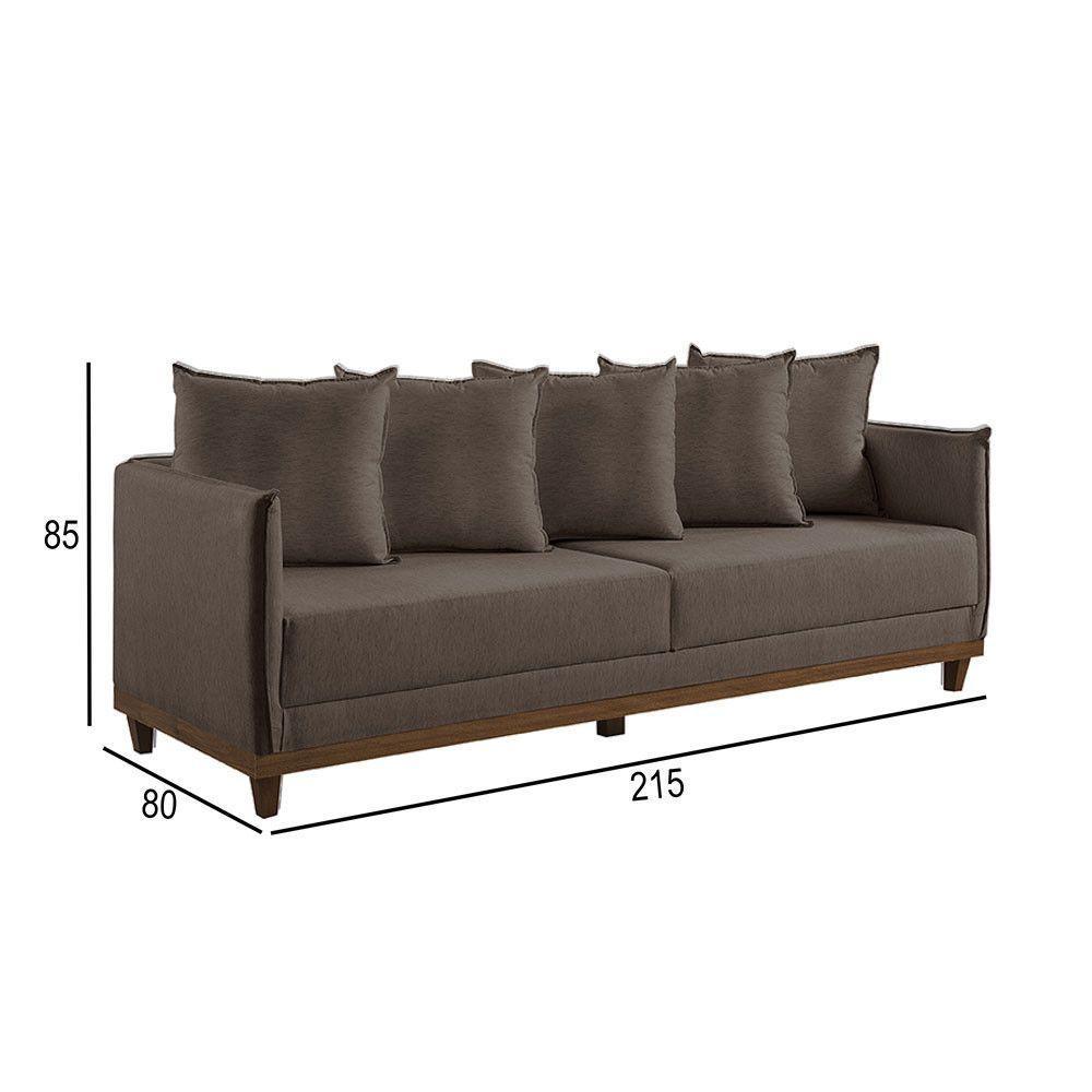 Sofá 4 Lugares Living M-169 Veludo Martins Marrom - 3