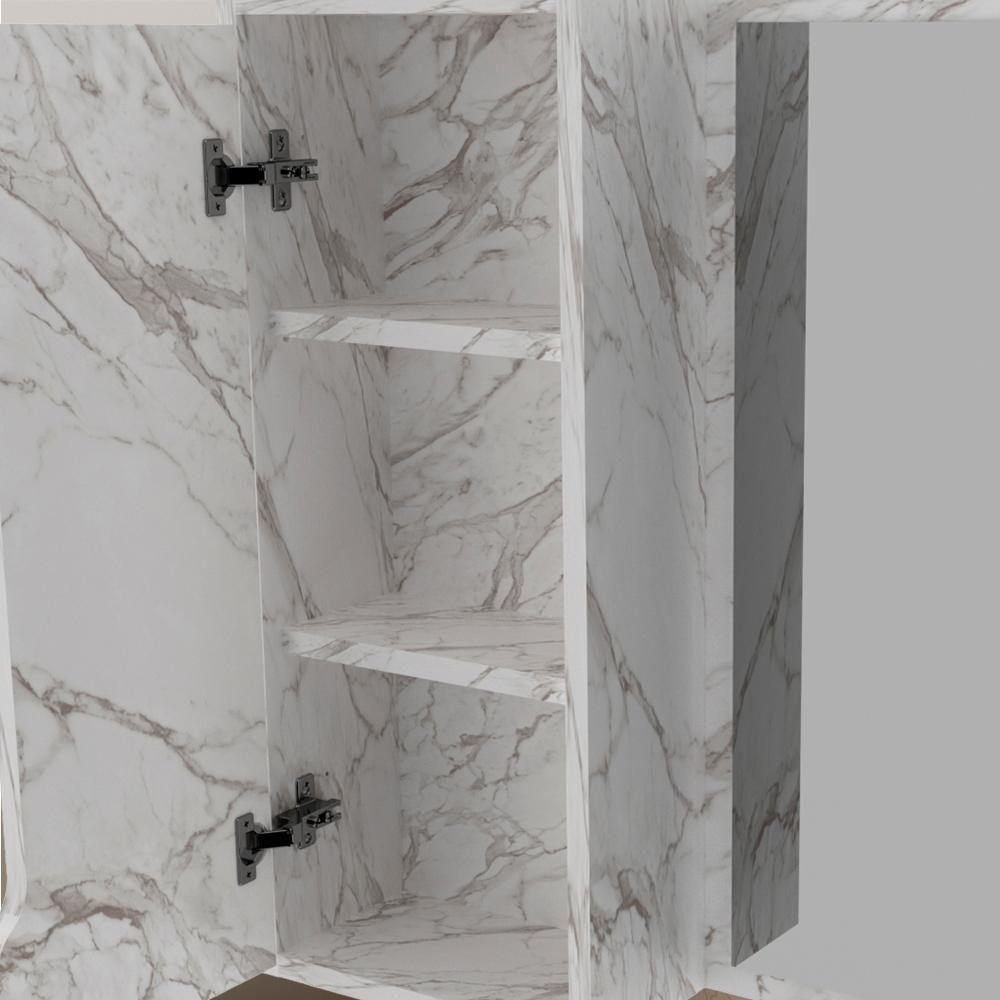Conjunto 3 Peças Para Banheiro Bn3630x46x48 Marmore Branco Tecno Mobili Marmore Branco - 2