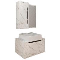 Conjunto 3 Peças Para Banheiro Bn3630x46x48 Marmore Branco Tecno Mobili Marmore Branco - 1